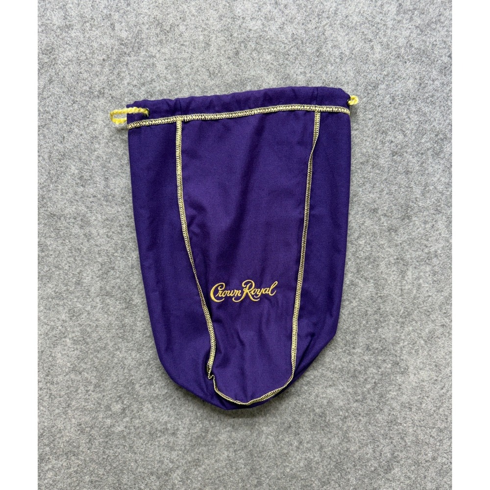 Crown Royal Purple Drawstring Bag Gold Embroidery 13 Inch Pouch Storage Bag